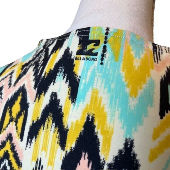 Billabong 'Totally '80s' Long Sleeve Rashguard Women's Black Green Yellow  Large - Picture 5 of 9